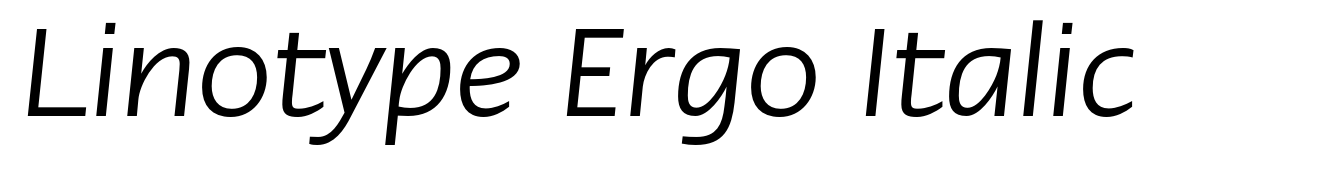 Linotype Ergo Italic